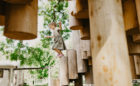 Girl jumps from Moku Yama by Kengo Kuma and Earthscape collaboration