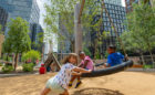 Met Park at Amazon HQ2 playground with basket swing
