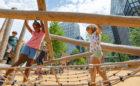 Metropolitan Park playground log jam in Arlington Virginia near Amazon HQ2
