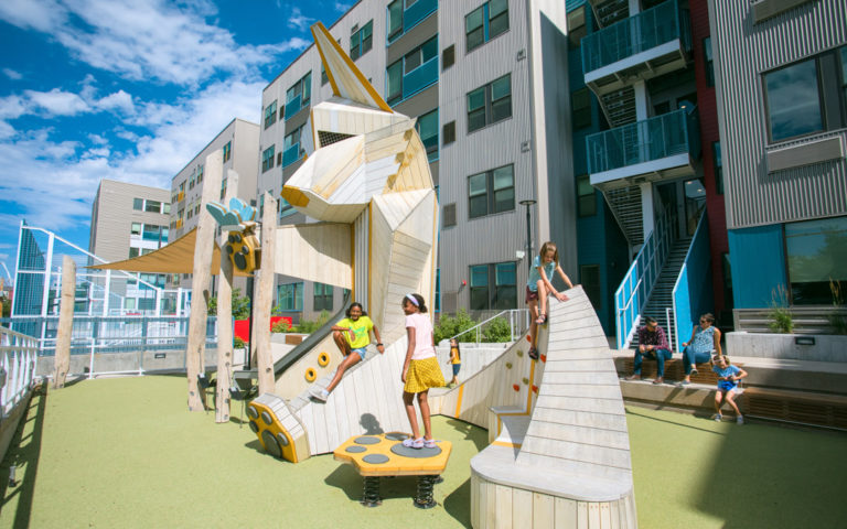 Fox playground sculpture in Denver Colorado