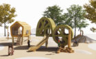 Skyline Park in Austin Texas junior playground with modern architecture