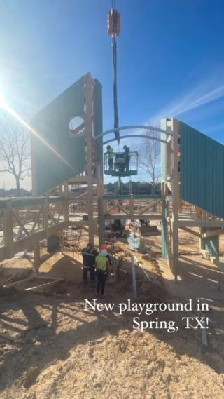 A brand new park is taking shape in the Bridgestone MUD in Spring, TX. @4and1design is leading the project and we can’t wait to see it open for kids and families! 
Installation by @forneyconstruction and @kraftsmanplay 

#bridgestone #springtexas #playgroundinstallation #texasplayground #newplayground #playgroundequipment