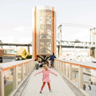 The playground at Melanie Jan LaPlant Dressel Park in Tacoma, WA was designed with @siteworkshop for @metroparkstacoma. It features a 36 foot tall round tower with a spiral slide that reflects a smokestack that stood on the property in the early 1900s. The playground recently opened and welcomes children to play! 
📷: @ciccarelliphotography 
Partner: @nwplayground 

#playgrounddesigners #roundtower #earthscapeplay #playgroundtower #tacoma #tacomawaterfront #waterfrontpark #publicspace #kidsatplay